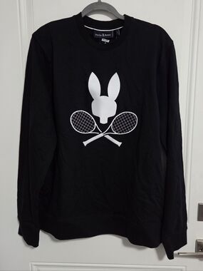NWT - Psycho Bunny Men's Tennis Courtside Sweatshirt - Size L, XXL